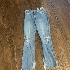 Zara Women's Distressed Blue Jeans